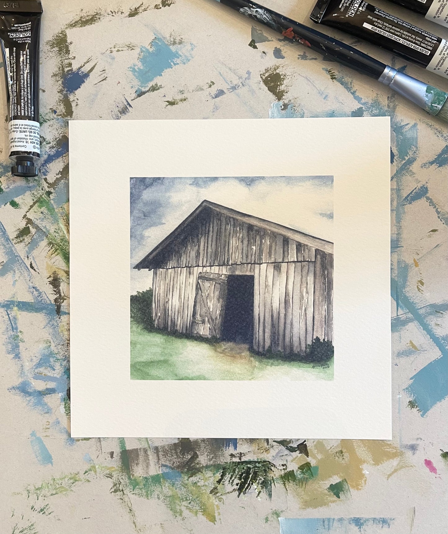 Barn Watercolor Art Print