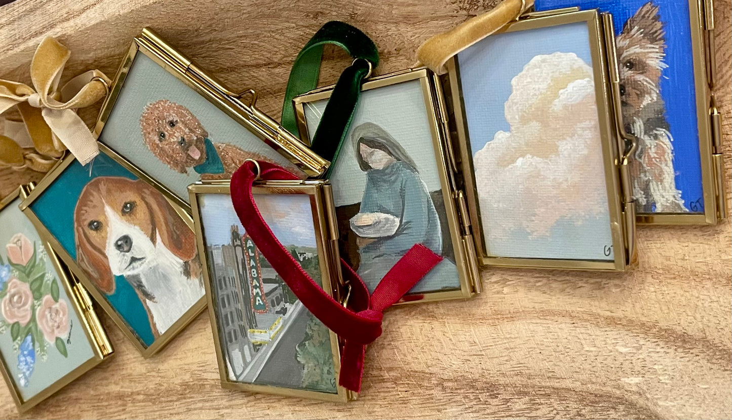 Clouds hand-painted Christmas ornament