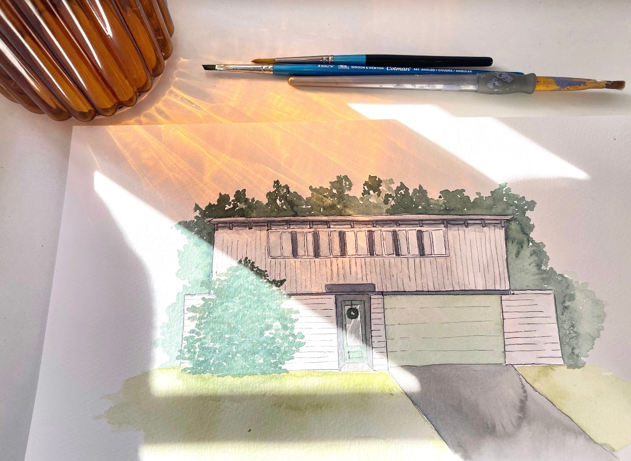 Custom Watercolor House Portrait