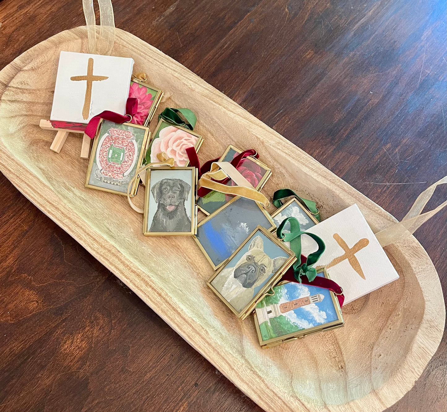 Black Dog Hand-painted Christmas ornament