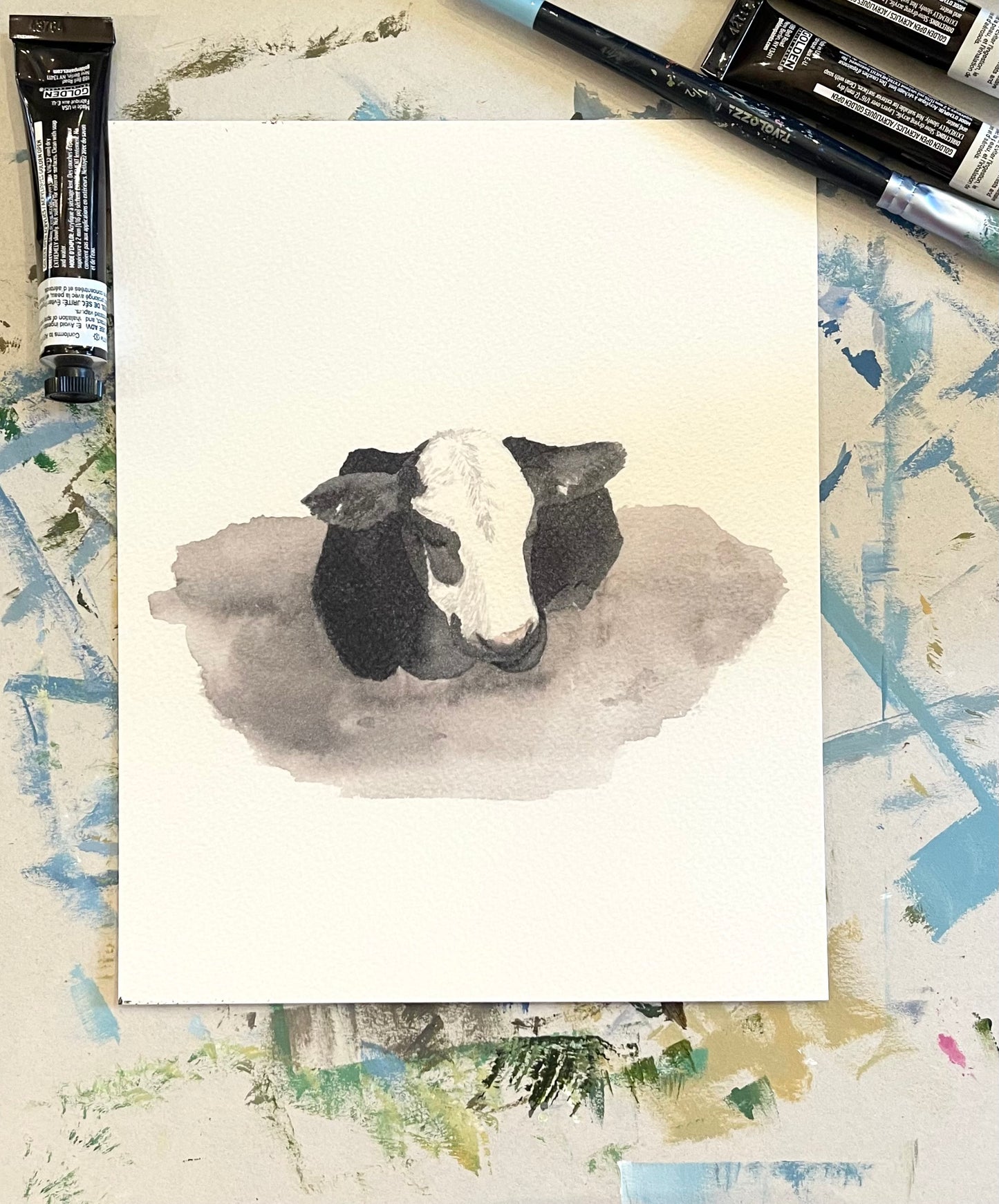 Cow Watercolor Art Print