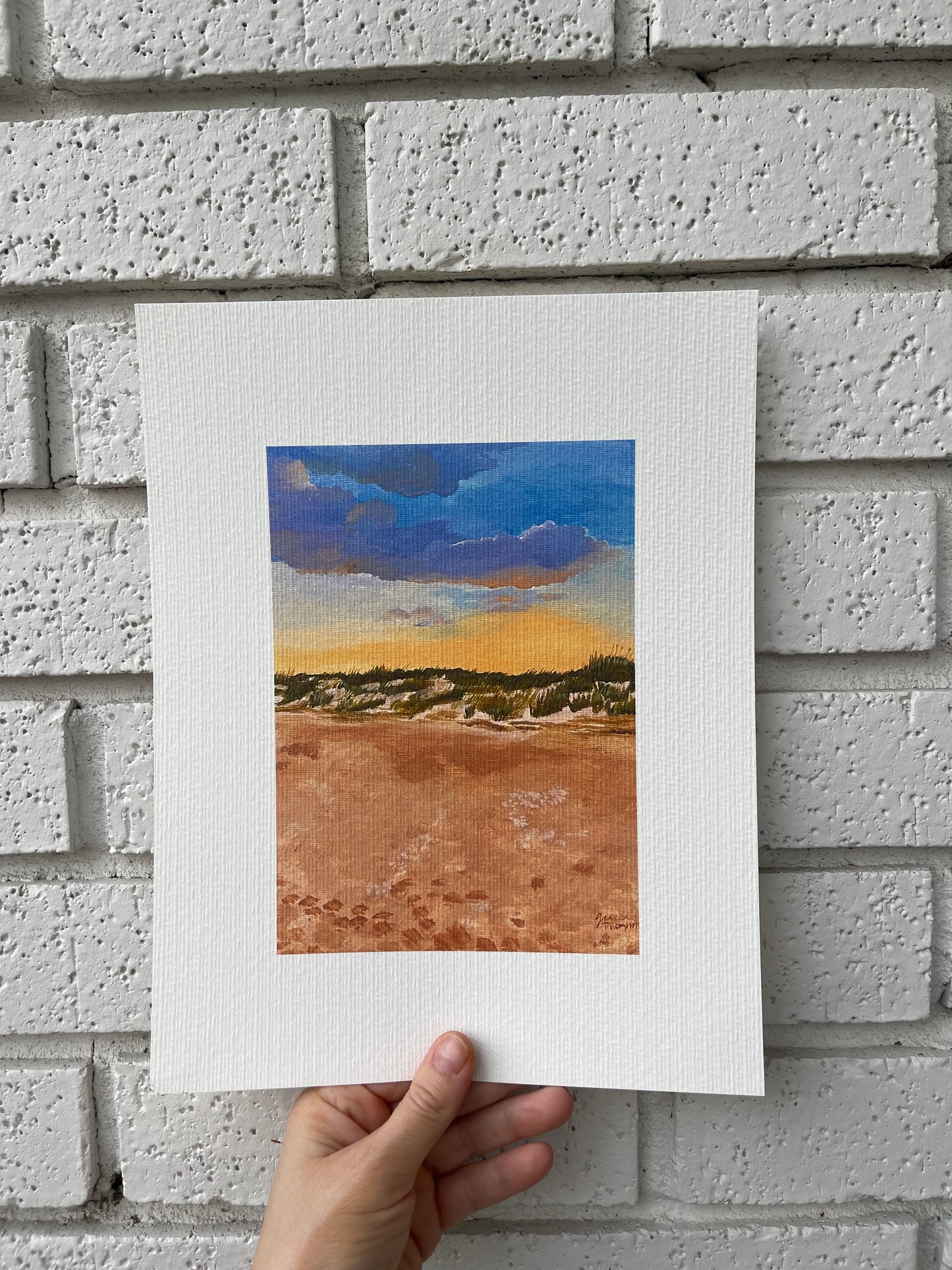 “Sunset Over Dunes” Coastal Landscape Art Print