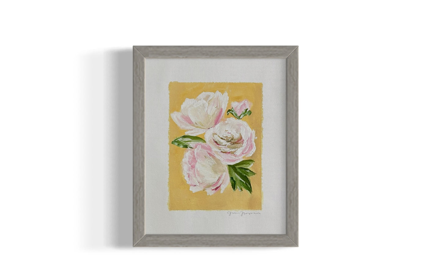 Floral Study on Yellow Original Acrylic Painting