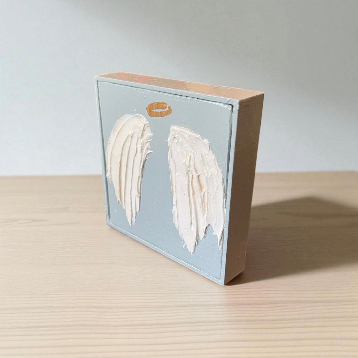Angel Wings Textured Shelf Art