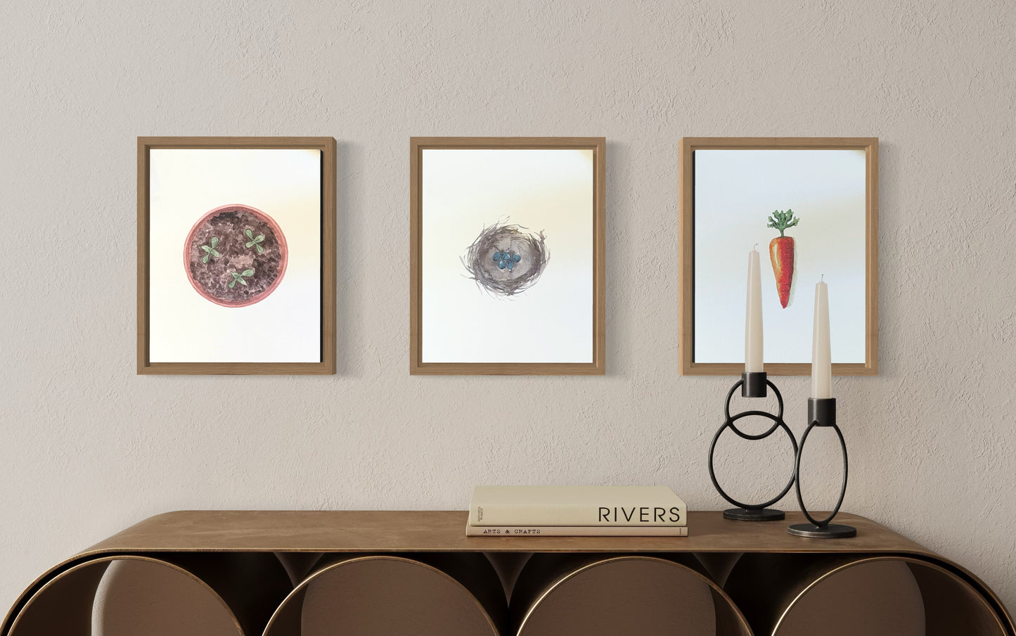 Bird Nest Watercolor Art Print