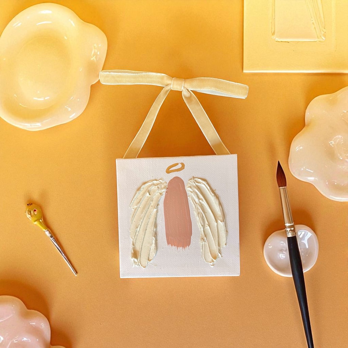 Angel wings textured mini painting