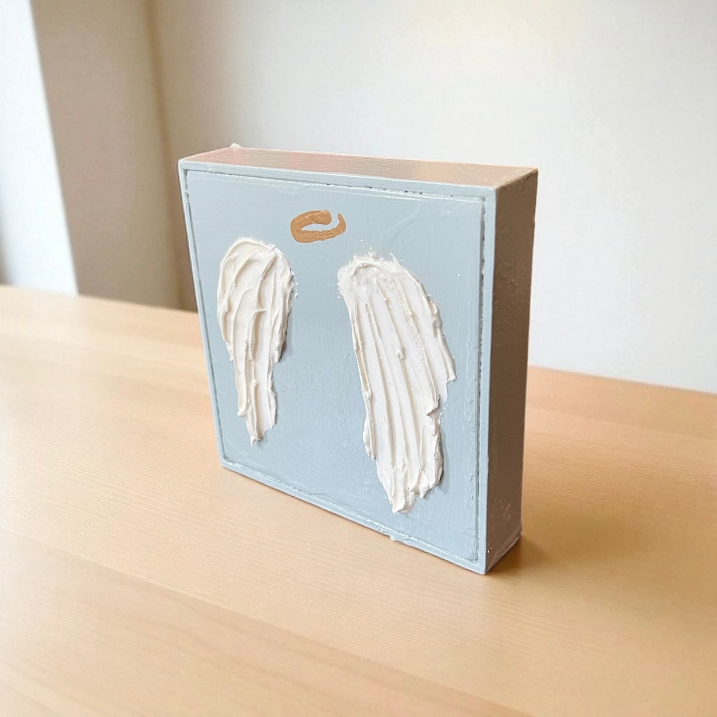 Angel Wings Textured Shelf Art