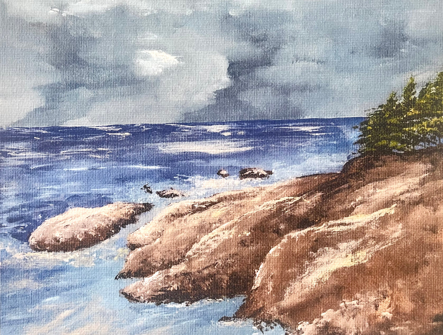 Seaside Cliffs Coastal Landscape Art Print