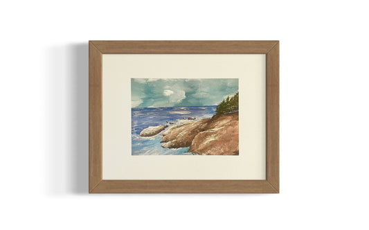 Seaside Cliffs Coastal Landscape Art Print