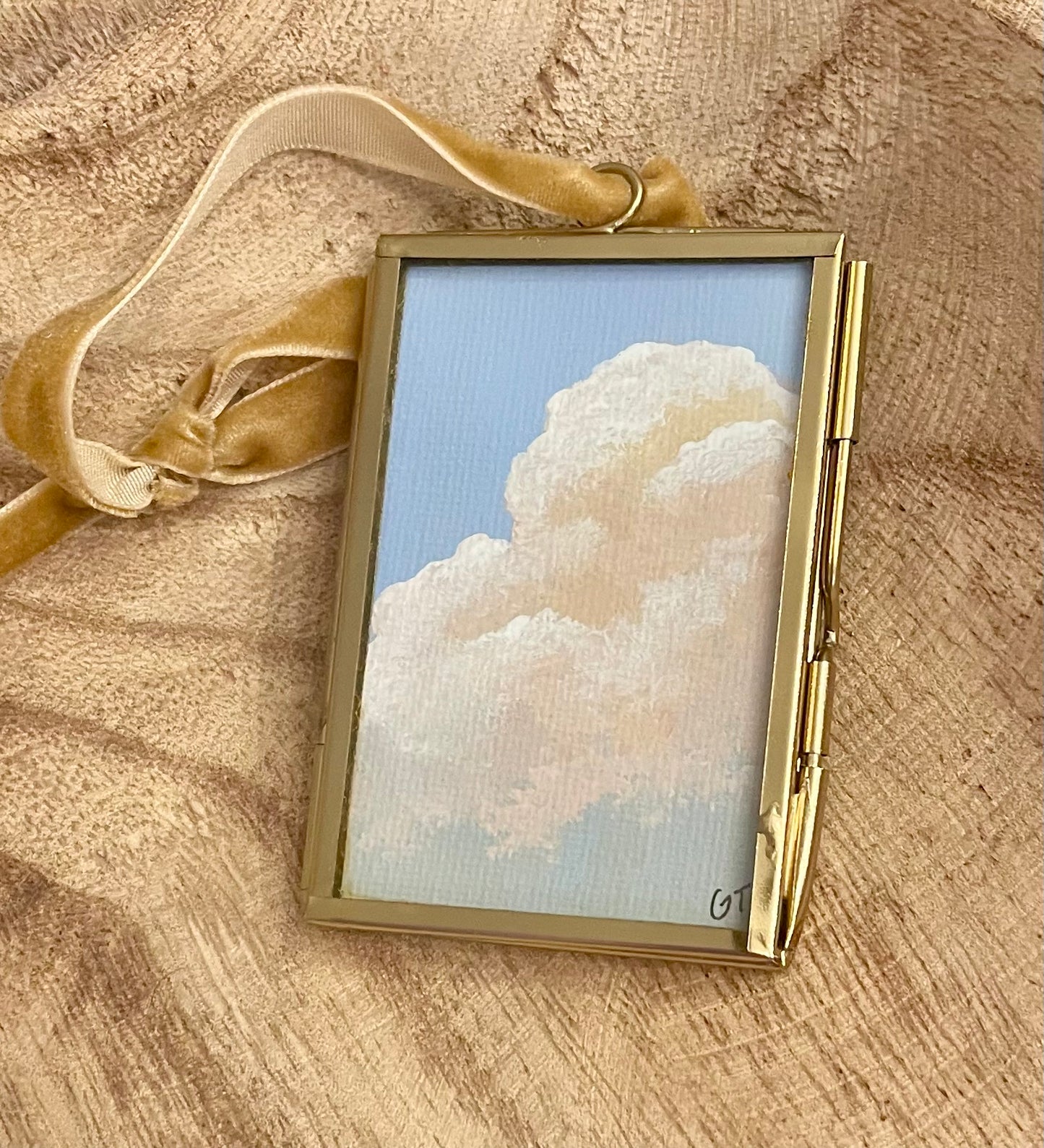 Clouds hand-painted Christmas ornament