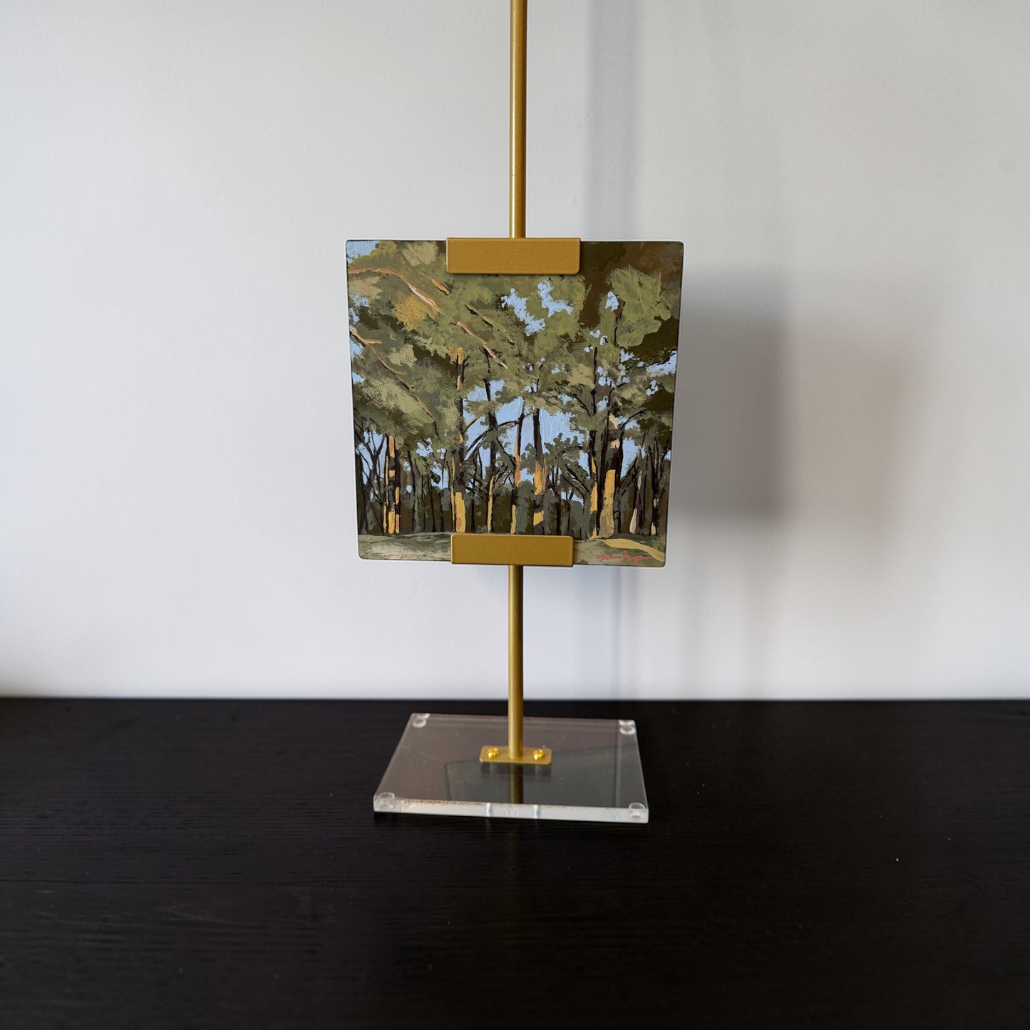 Golden Hour Pines Original Acrylic Painting with Easel