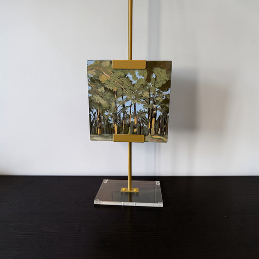 Golden Hour Pines Original Acrylic Painting with Easel