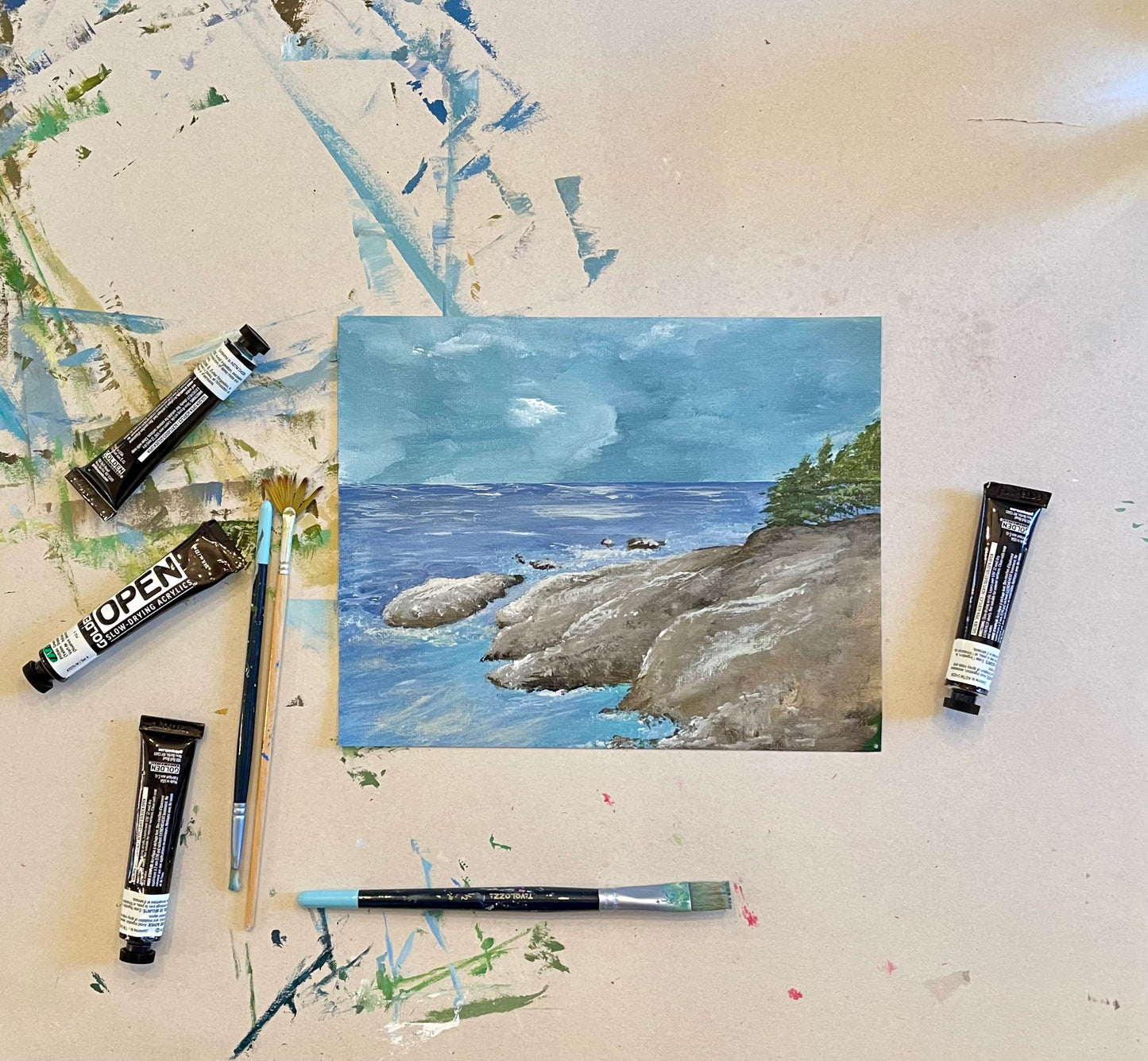 “Seaside Cliffs” Original Coastal Landscape Painting