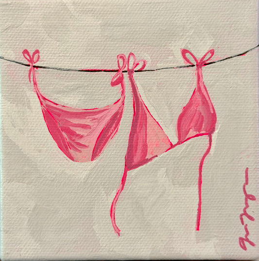 Pink Bikini summer mini painting