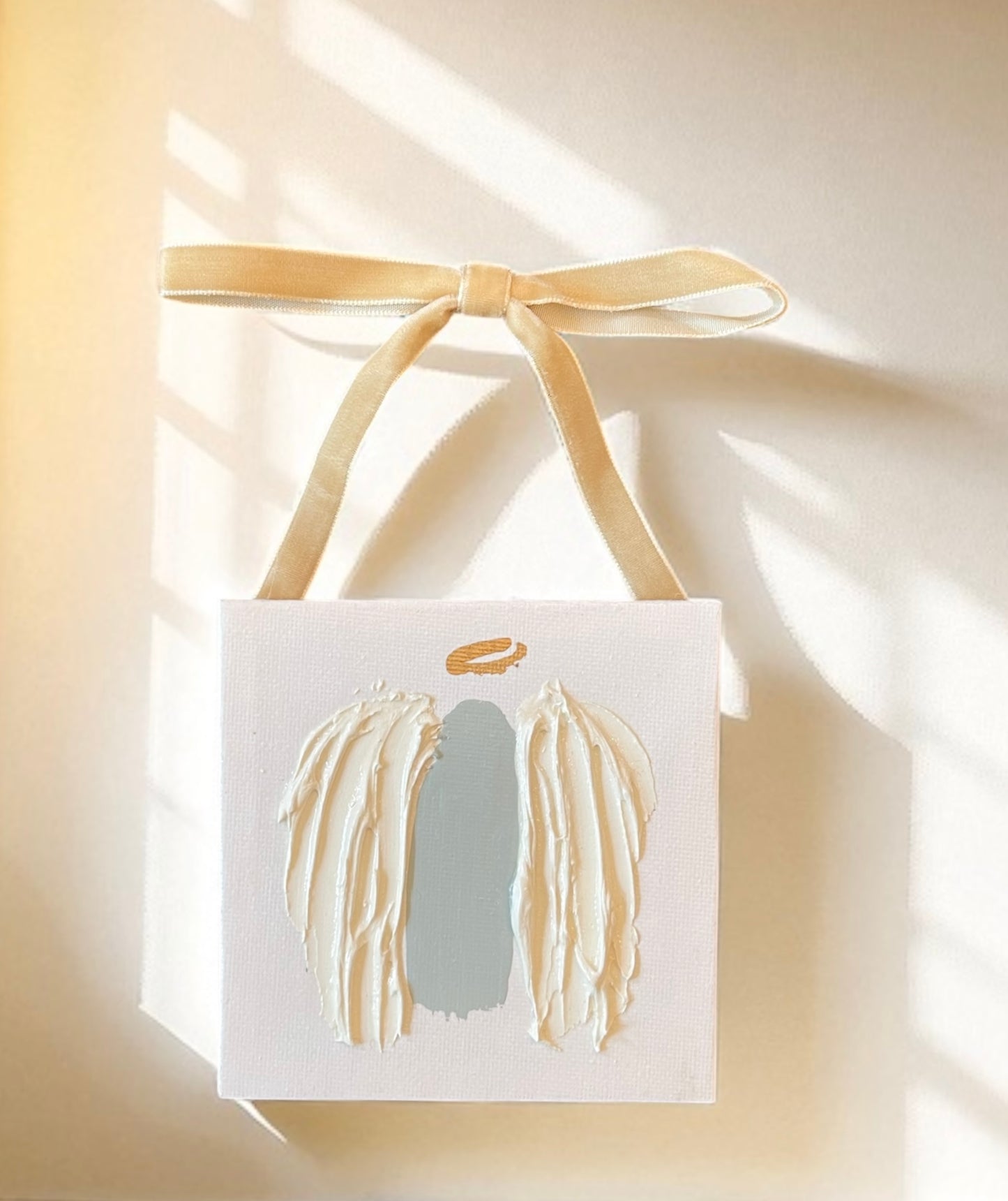 Angel wings textured mini painting