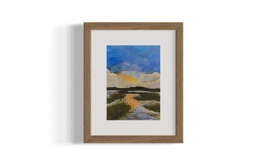 “The Marsh At Sunset” Coastal Landscape Art Print