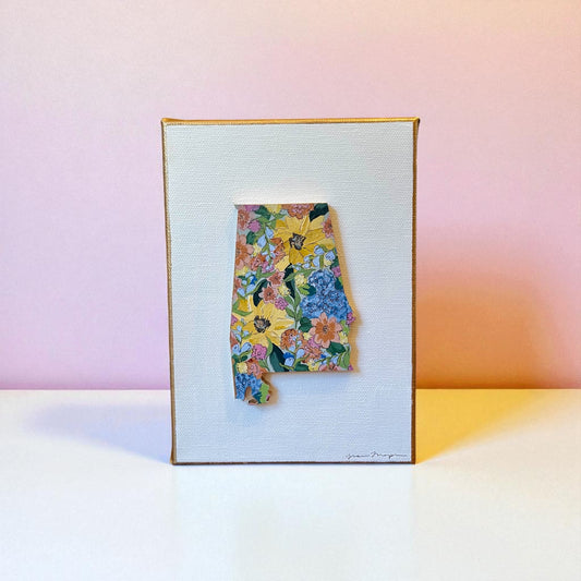 Alabama Floral State Silhouette shelf art No. 2