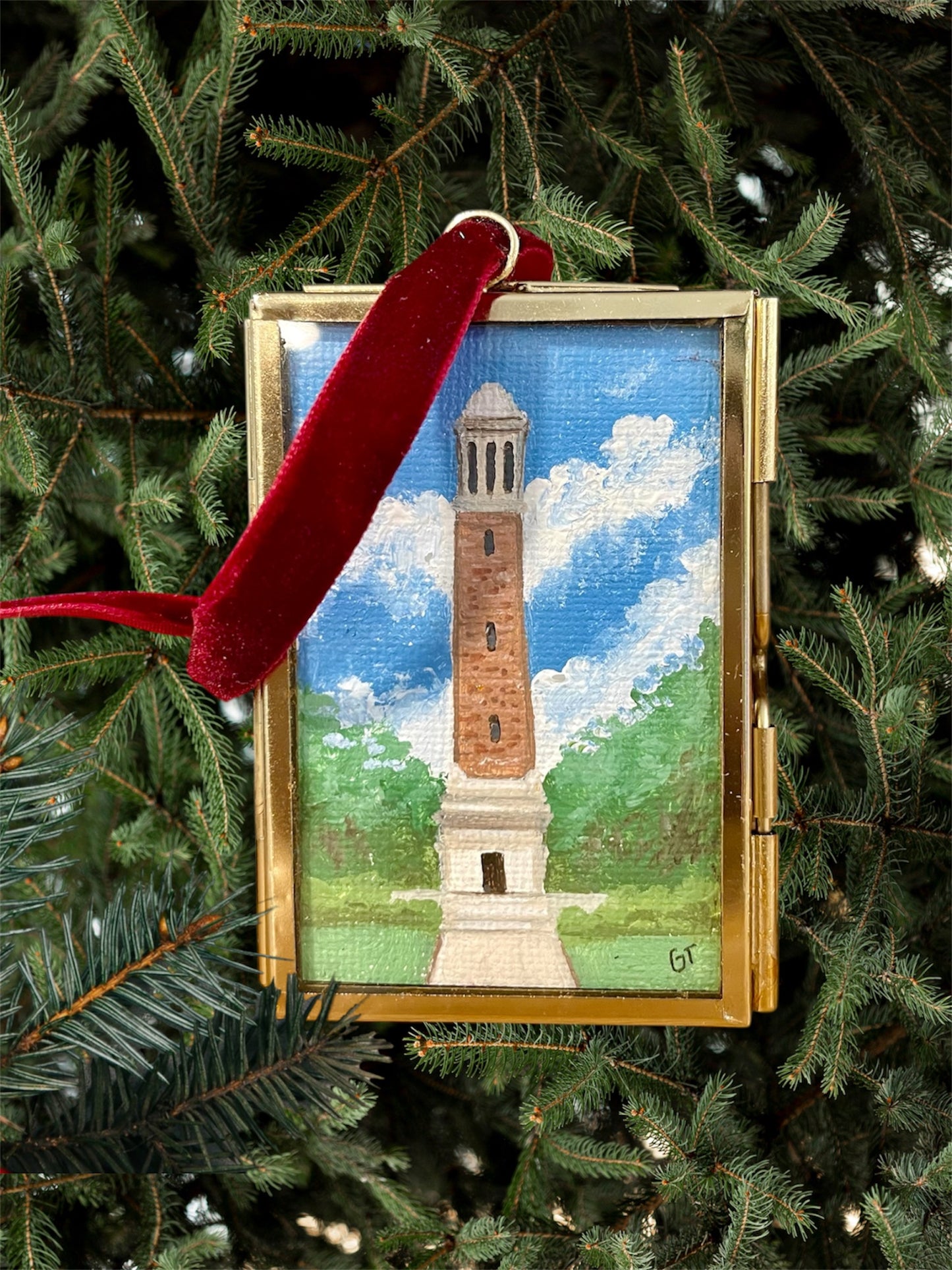 Denny Chimes hand-painted Christmas ornament