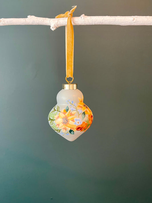 Floral Christmas Ornament Hand-painted
