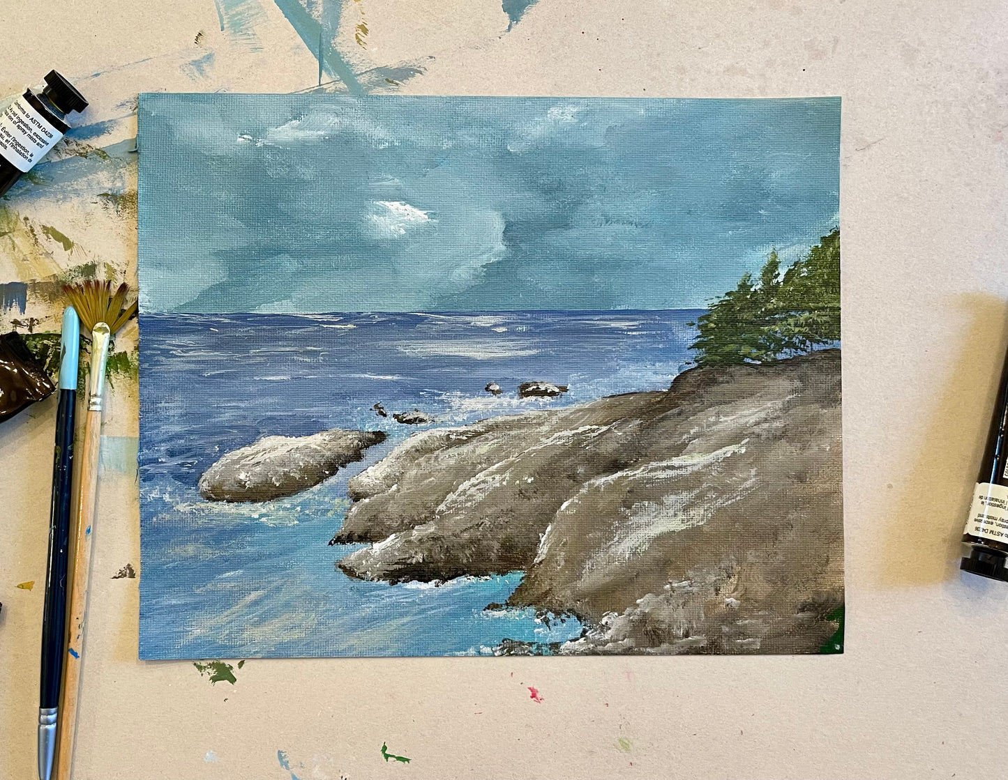 “Seaside Cliffs” Original Coastal Landscape Painting