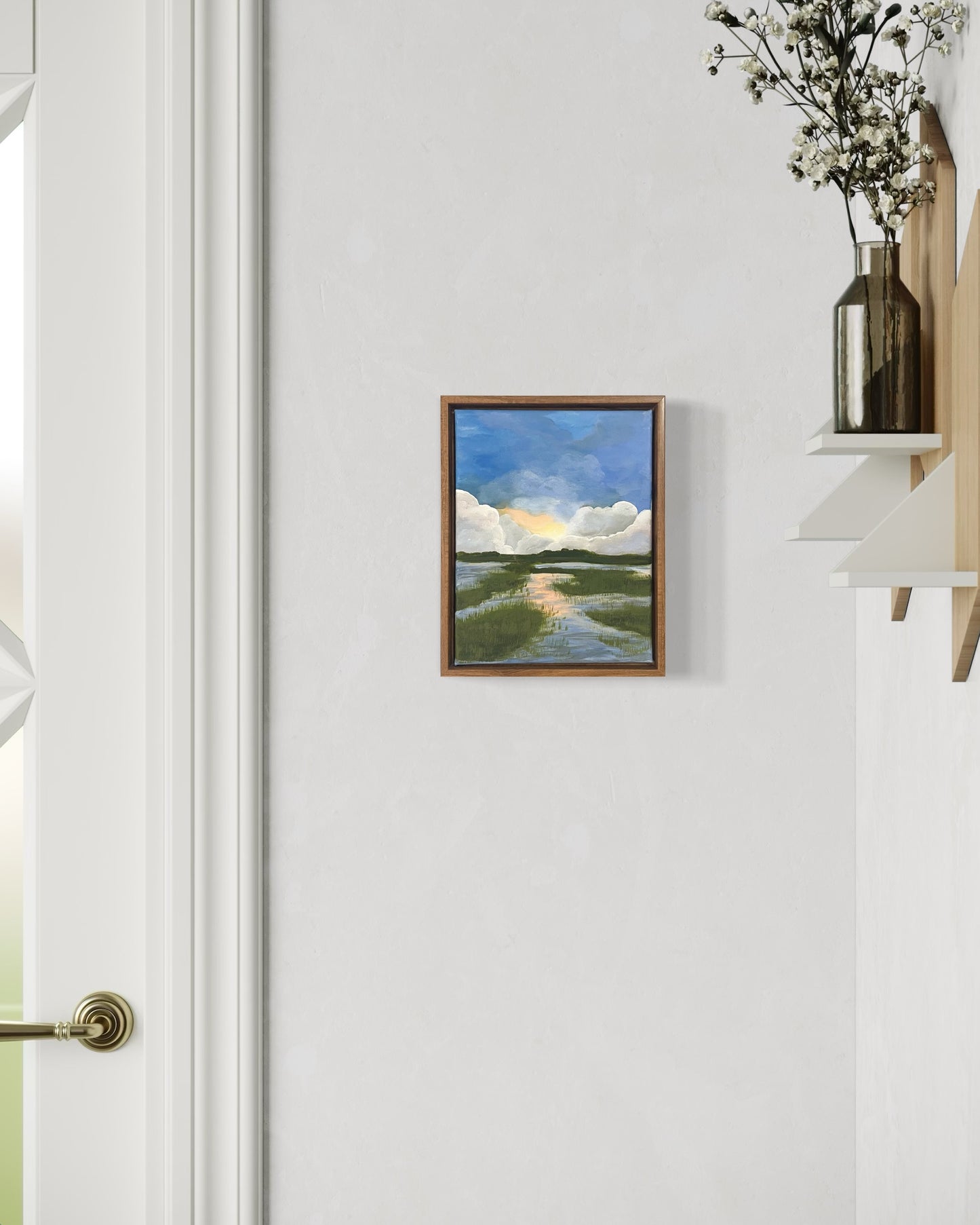 “The Marsh at Sunset” Original Coastal Landscape Painting