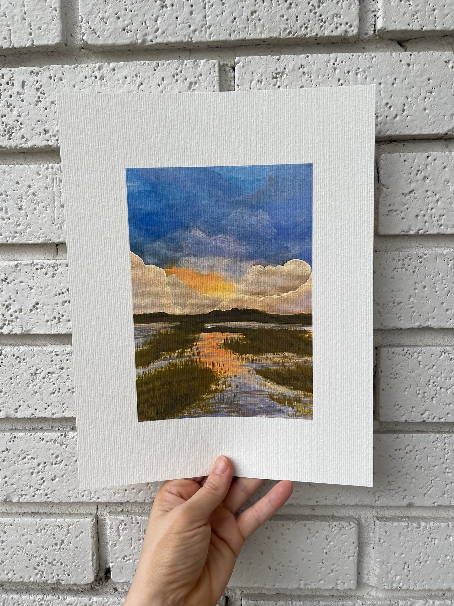 “The Marsh At Sunset” Coastal Landscape Art Print