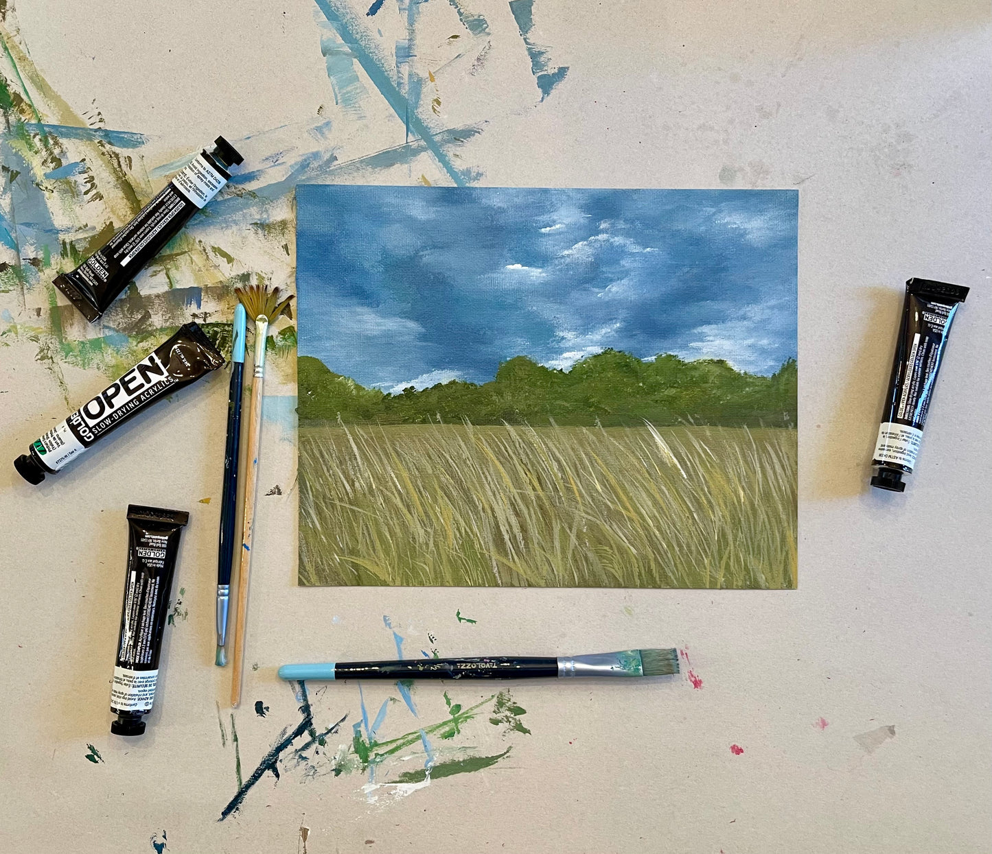 “Wheat Fields of Alabama” Original Landscape Painting