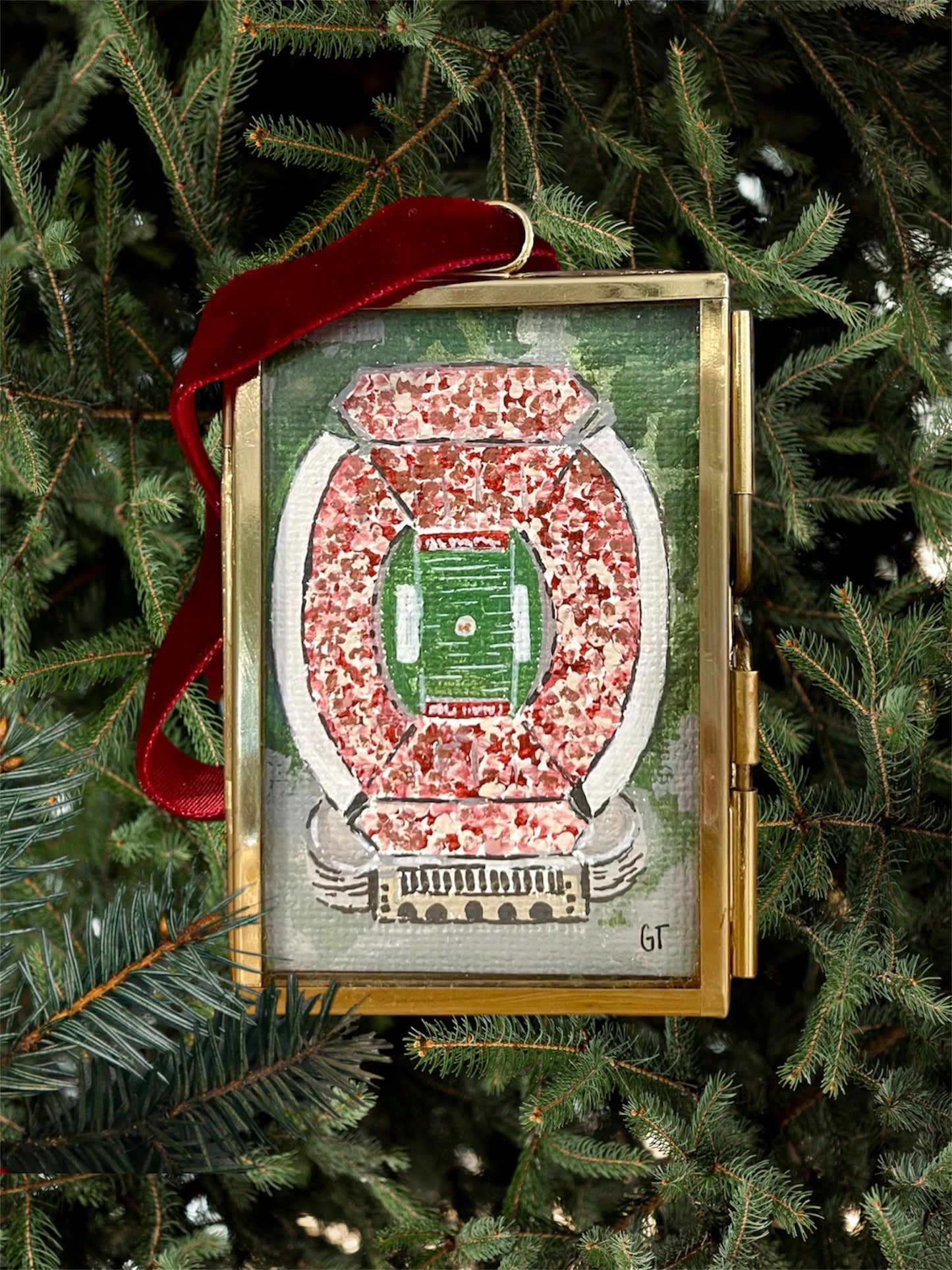 Bryant-Denny Stadium hand-painted Christmas ornament