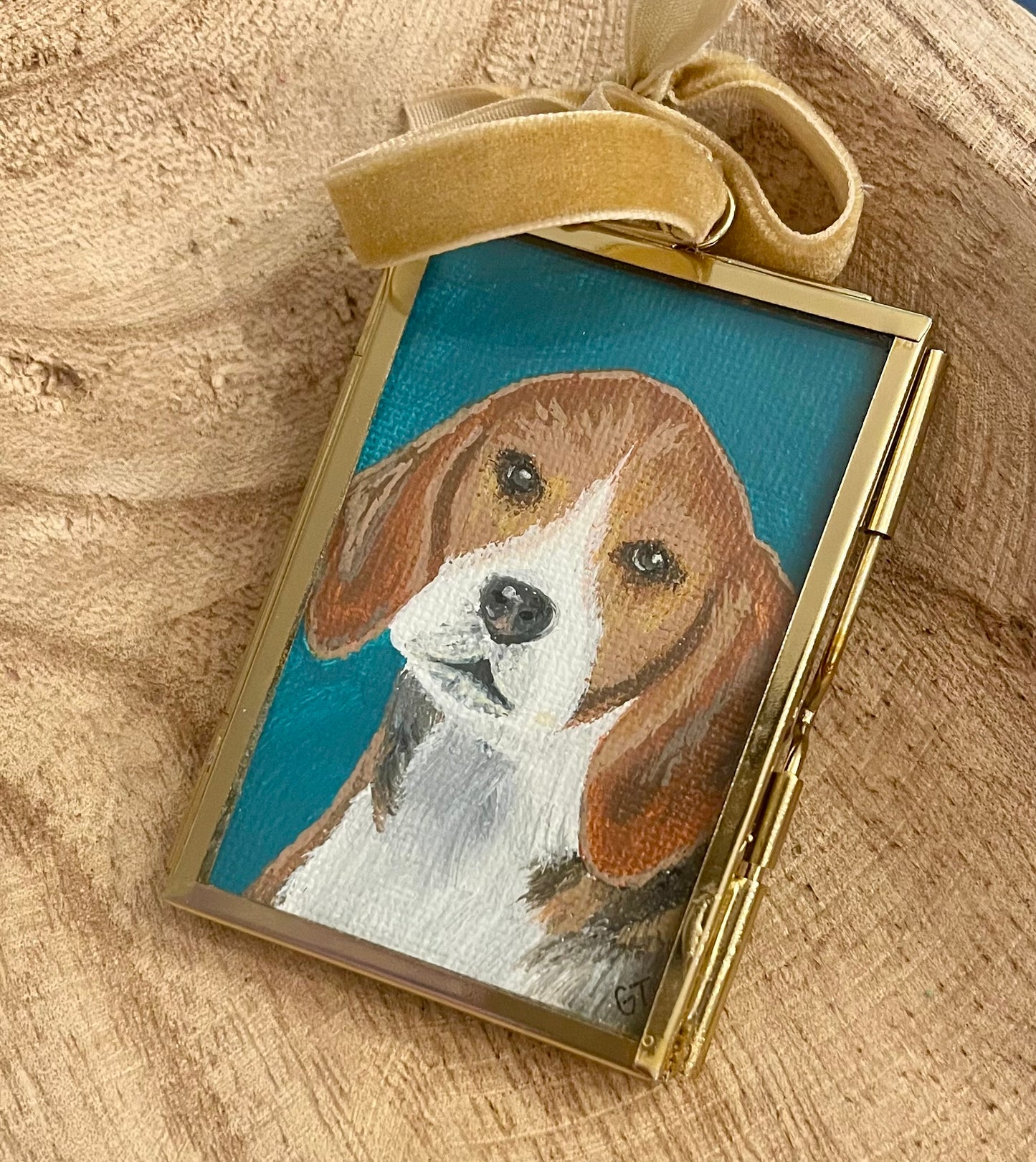 Beagle hand-painted Christmas ornament