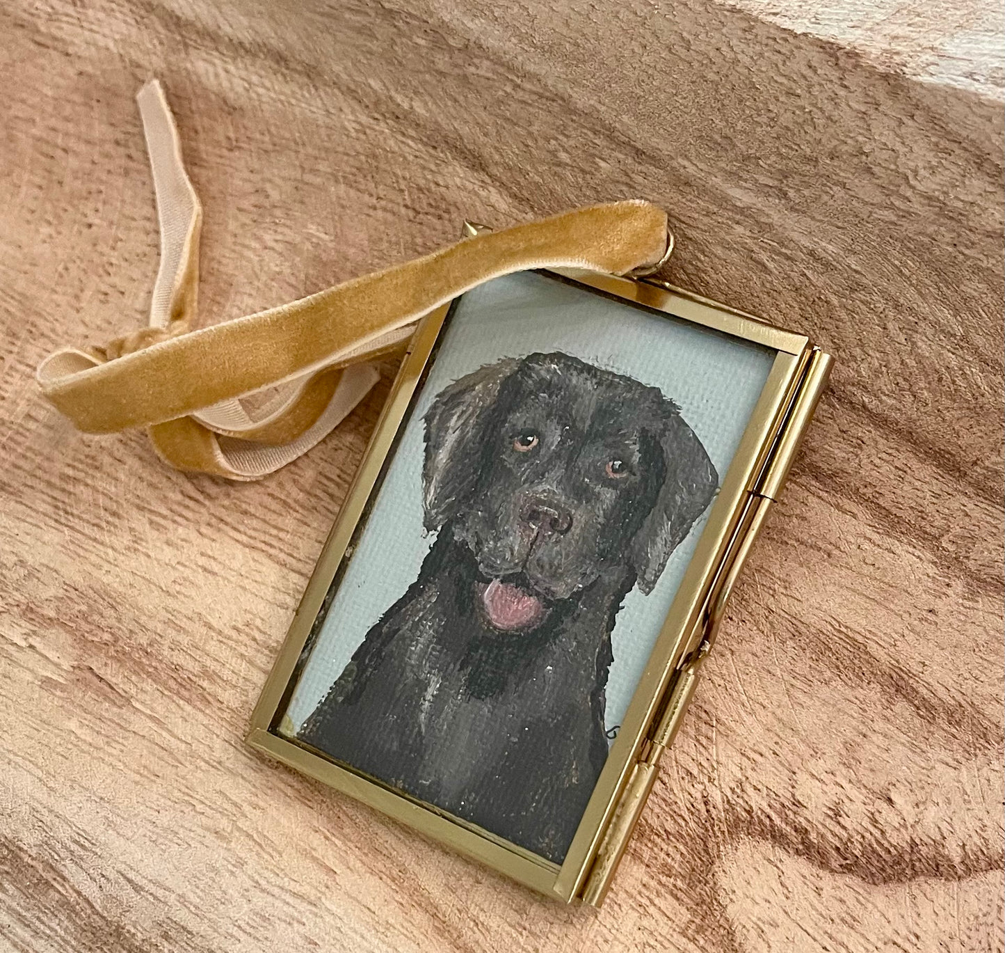 Black Dog Hand-painted Christmas ornament