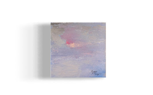 Pink and Blue Abstract Original Mini Painting