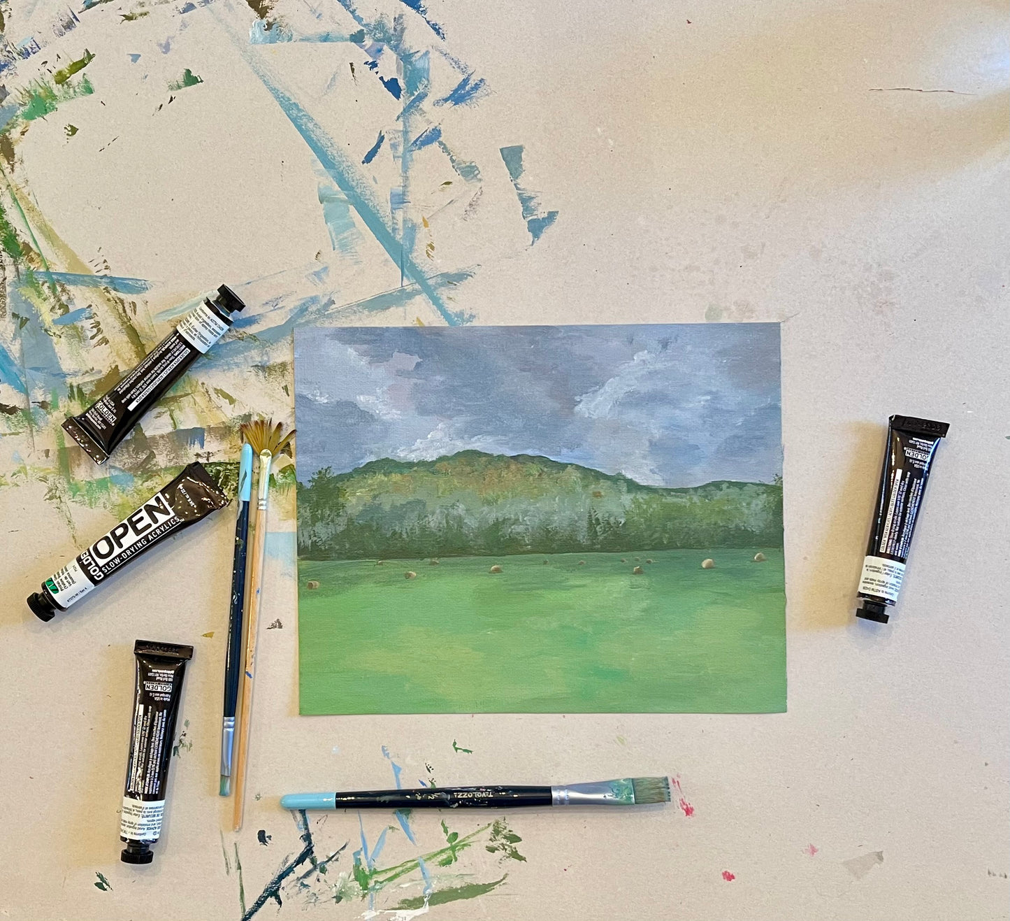 “Hay Bales” Original Landscape Painting