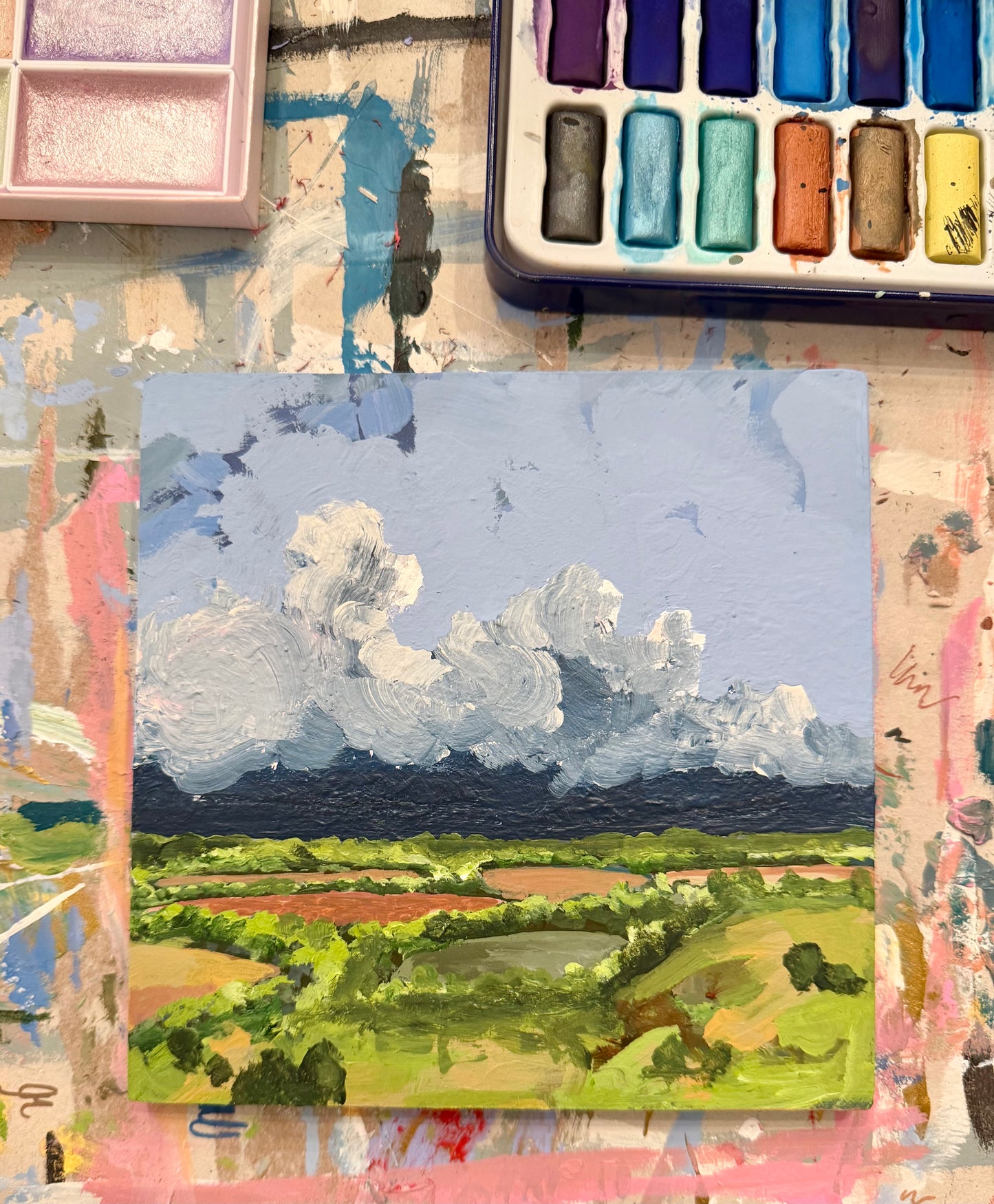 Field Storm Original Acrylic Painting