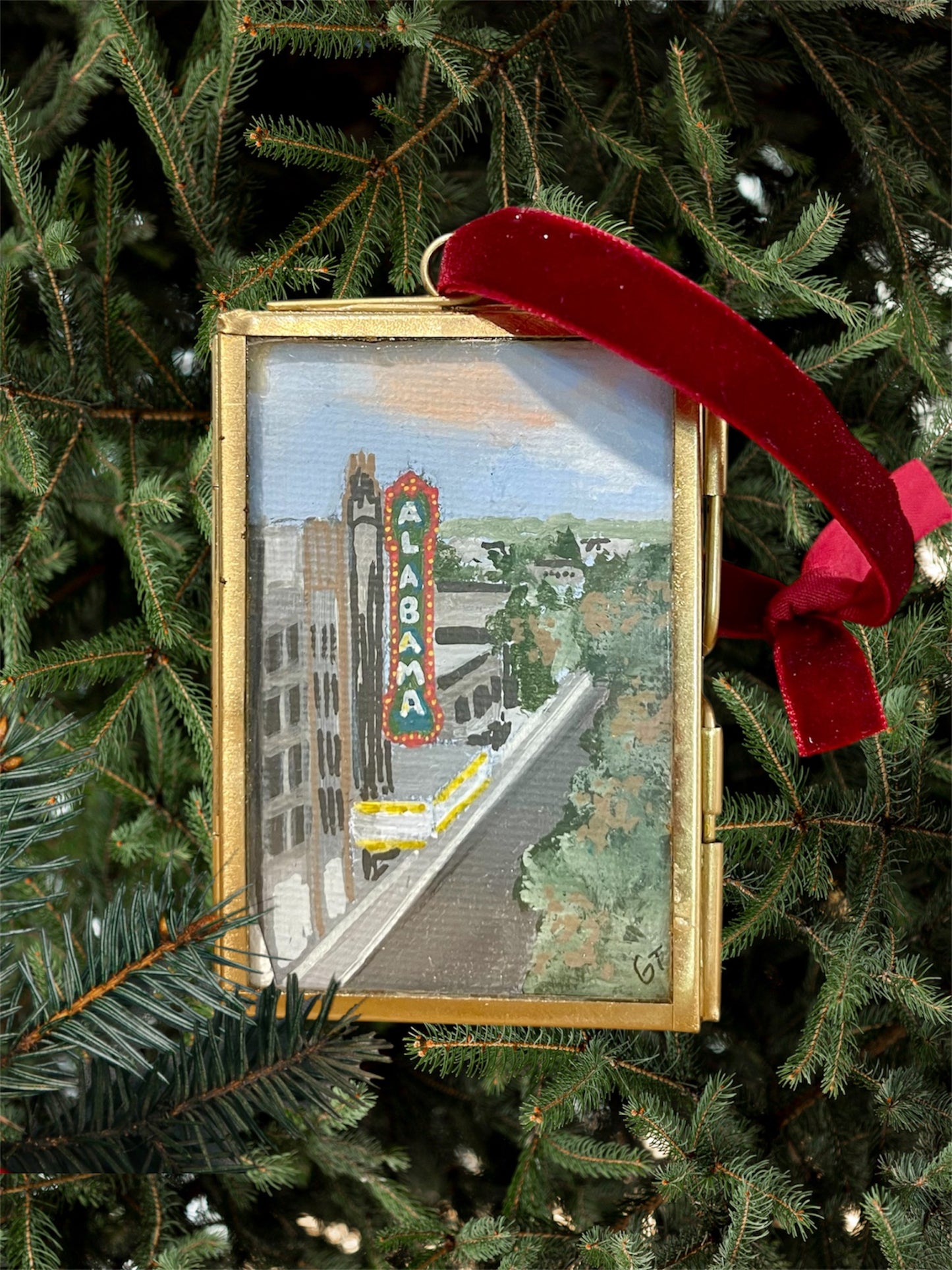 Birmingham Alabama Theater hand-painted Christmas ornament
