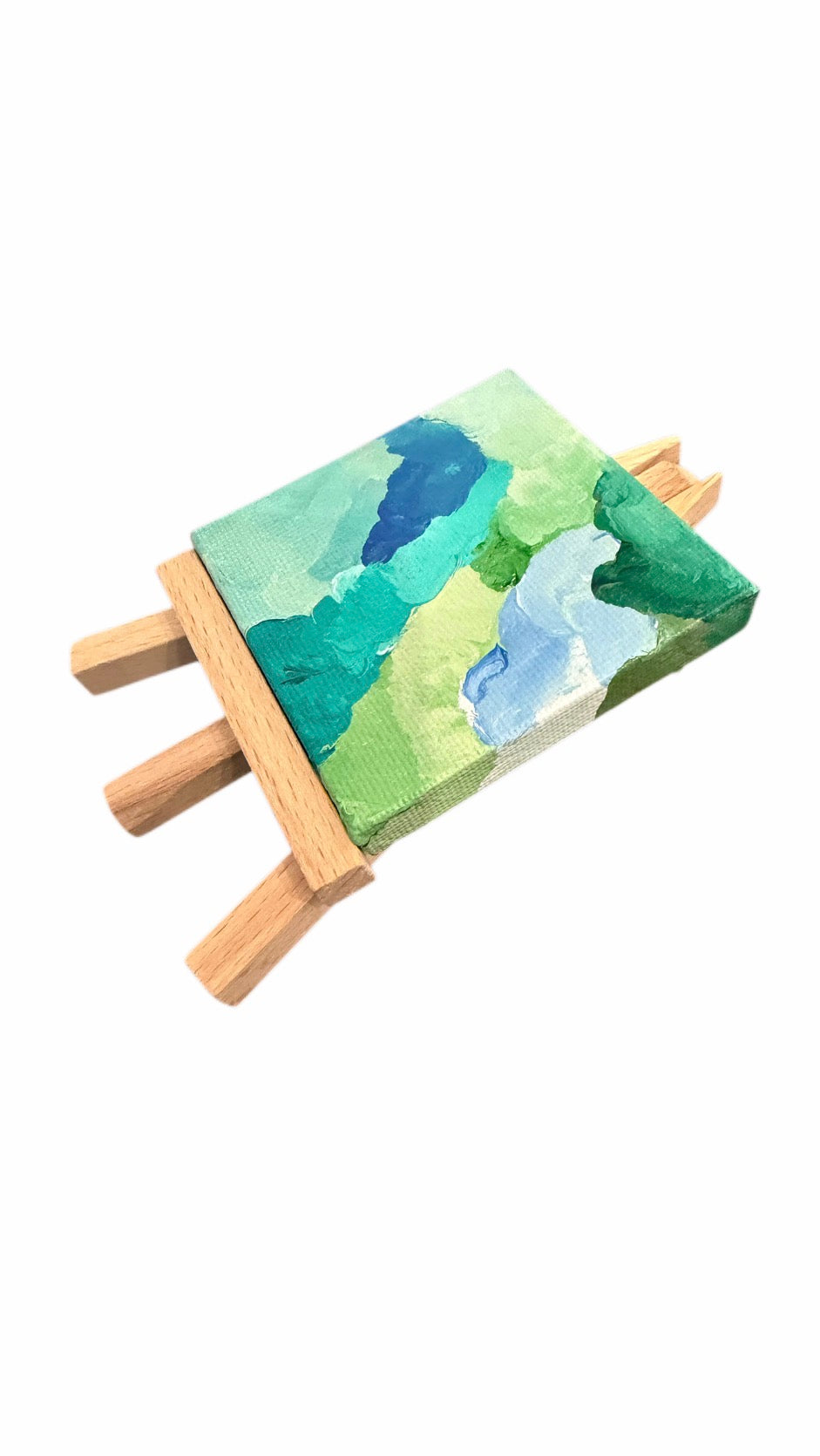 Green and Blue Abstract Mini Painting