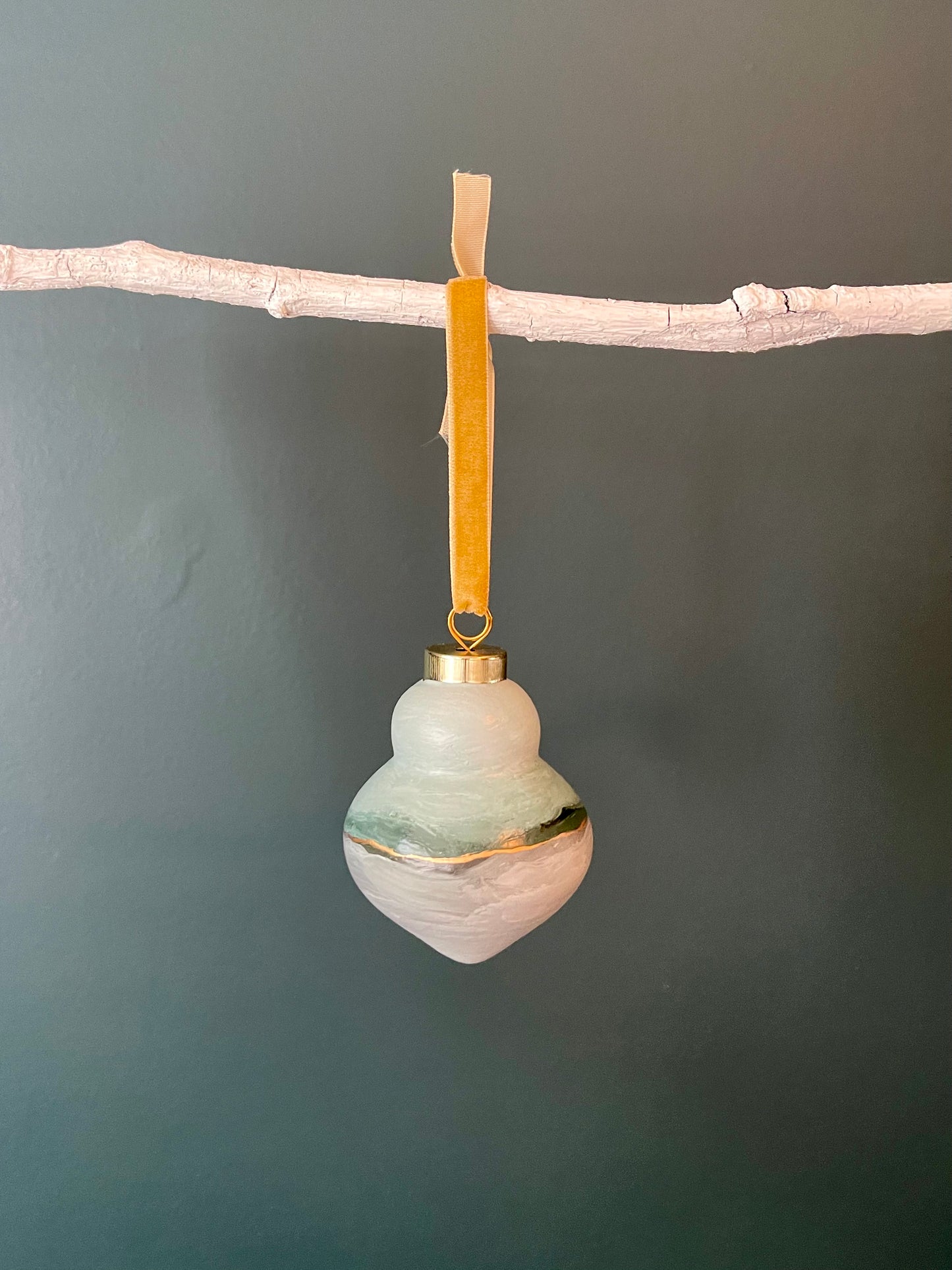 Abstract landscape hand-painted Christmas ornament