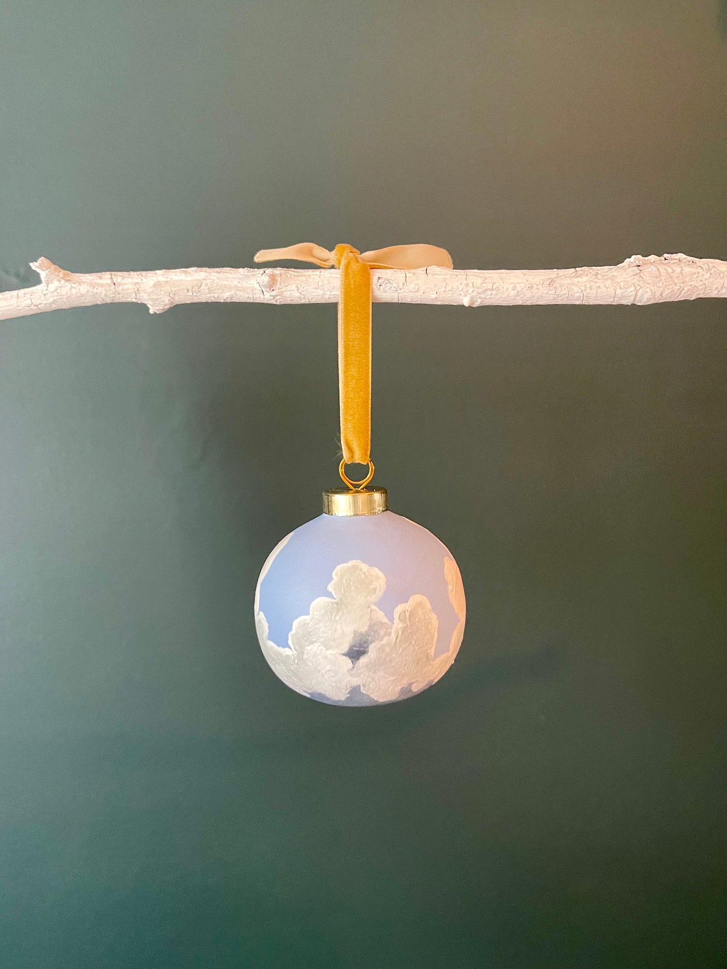 Clouds hand-painted Christmas ornament