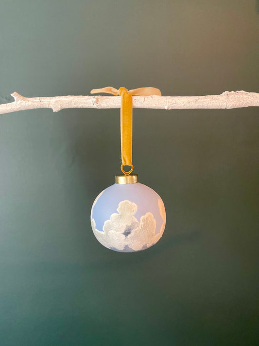 Clouds hand-painted Christmas ornament